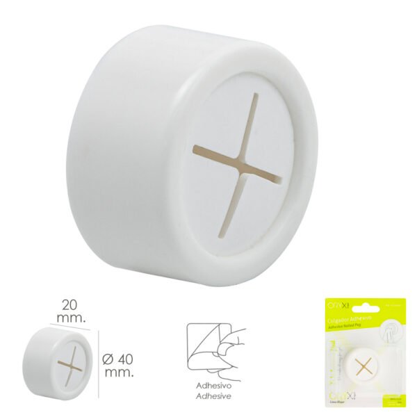 Colgador Adhesivo Cocina Blanco Ø 40 mm. - Imagen 2