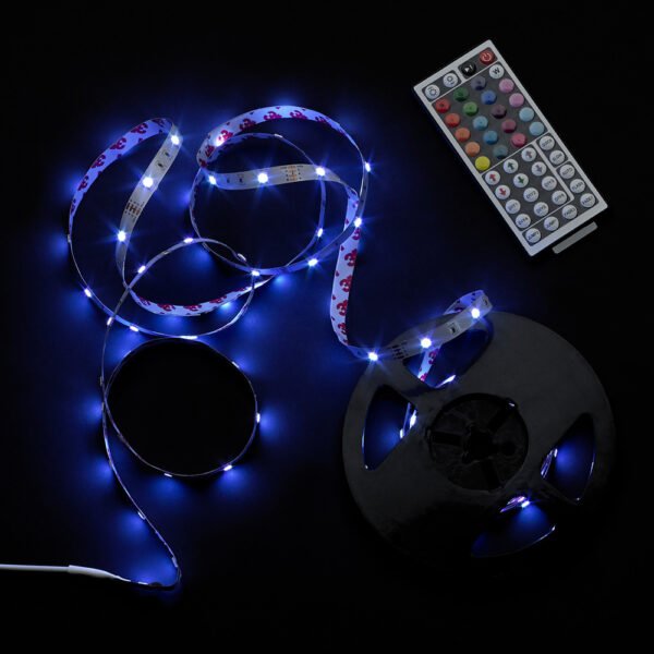 Tira Led Multicolor Rgb Con Mando Adhesiva Con 150 Leds 36 W 12 V. 850 Lumenes Luz Multicolor IP 20 5 Metros - Imagen 3