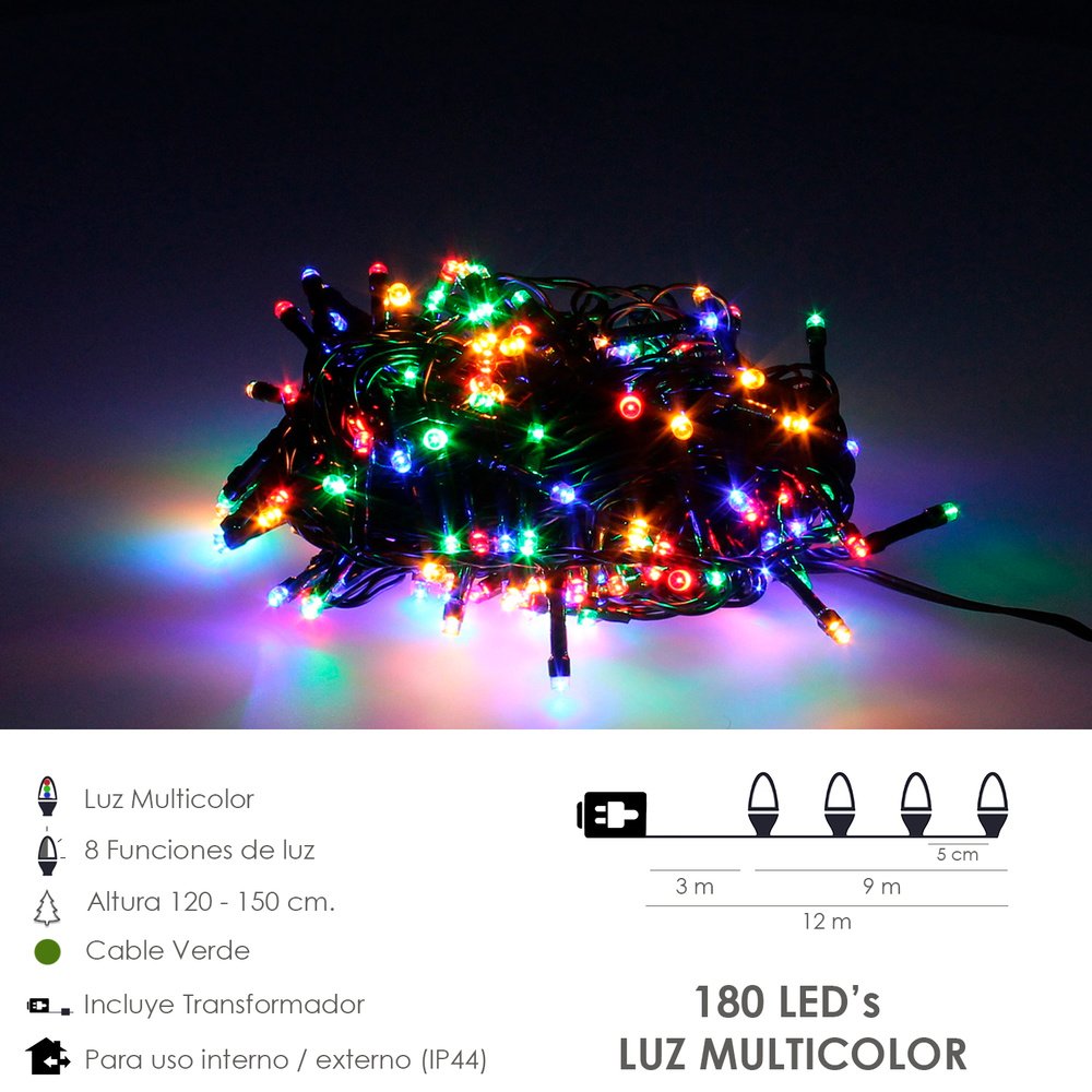 Guirnalda Luces Navidad 500 Leds Multicolor. Luz navidad interiores y exteriores IP44 - Imagen 2