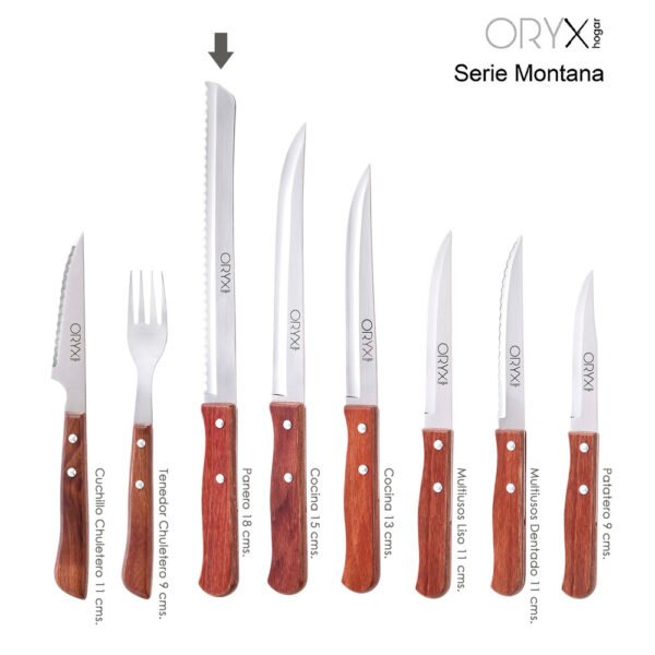 Cuchillo Montana Panero Hoja Acero Inoxidable 18 cm. Mango Madera - Imagen 5