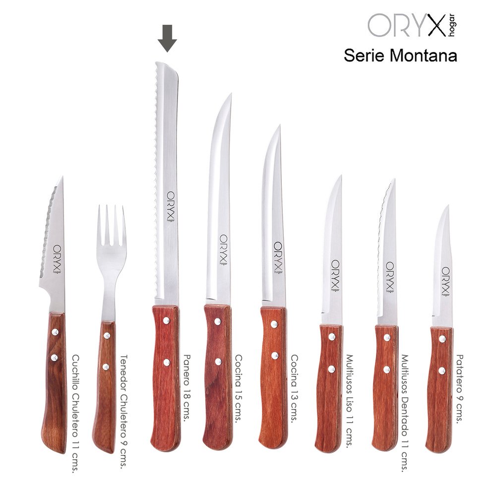 Cuchillo Montana Panero Hoja Acero Inoxidable 18 cm. Mango Madera - Imagen 5