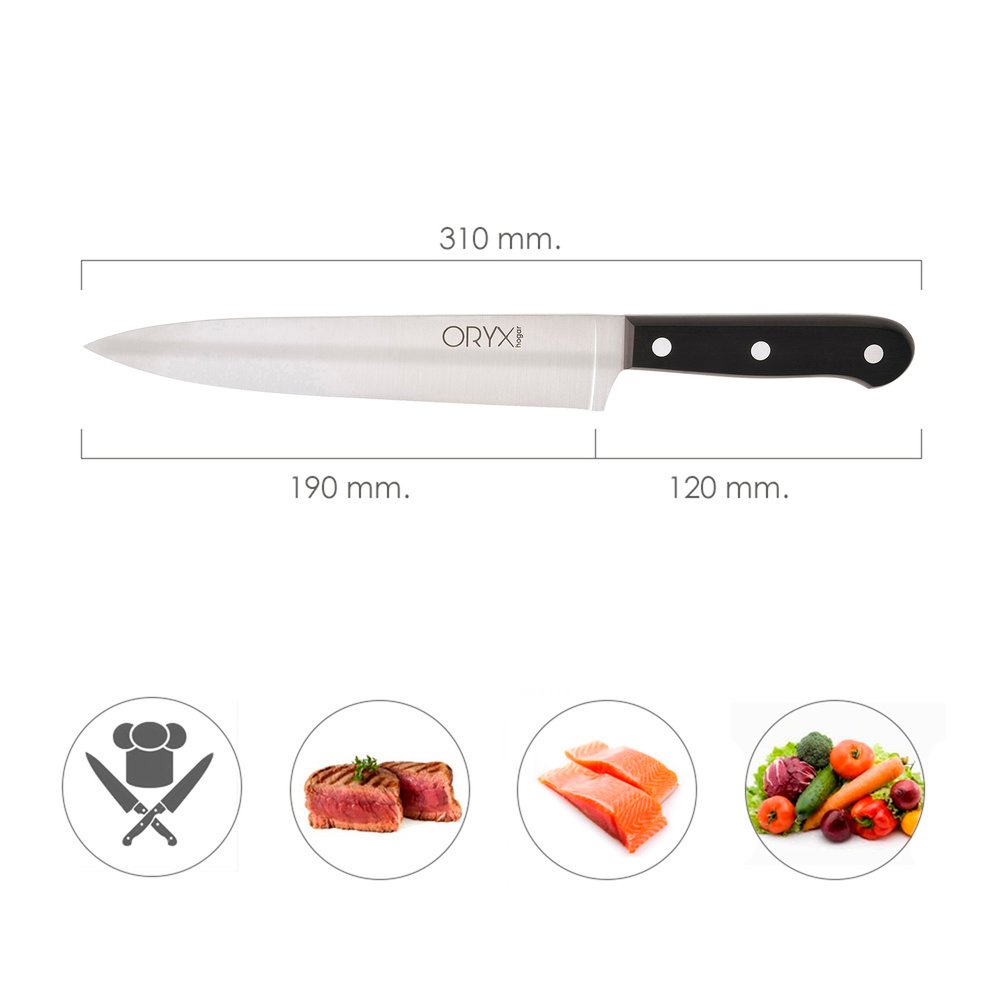 Cuchillo Grenoble Cocinero / Chef Hoja Acero Inoxidable 20 cm. Negro - Imagen 2