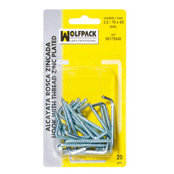 Alcayatas Rosca Zincada  2,7 / 17x40 mm. (Blister 40 Piezas)