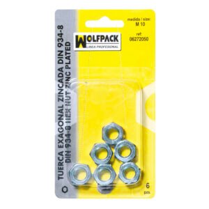 Tuerca Hexagonal Zincada Din934 M08 (10 Piezas)