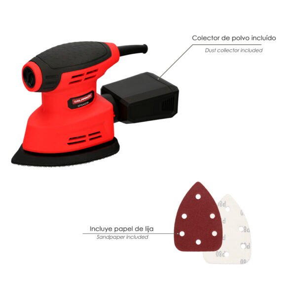 Lijadora Wolfpack Delta 220 Watt. Lijadora Mouse Multifunción. Decapado, Lijado, Eliminar Oxido, etc. - Imagen 3