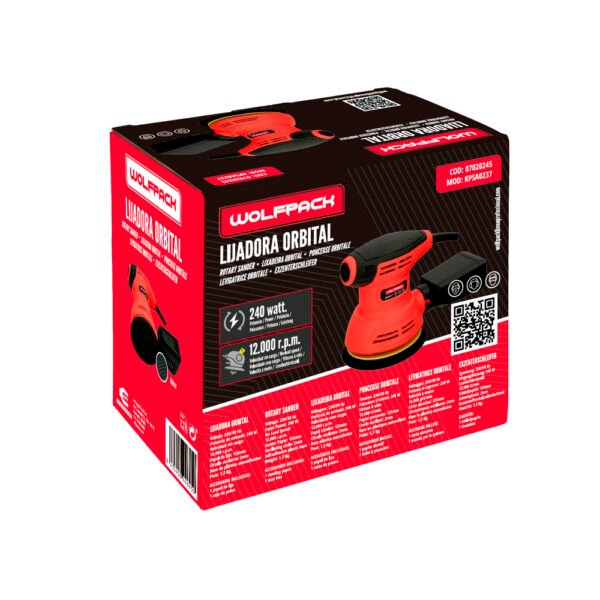 Lijadora Wolfpack Orbital 240 Watt. Lijadora Multifunción. Decapado, Lijado, Eliminar Oxido, Disco Ø 125 mm. - Imagen 6