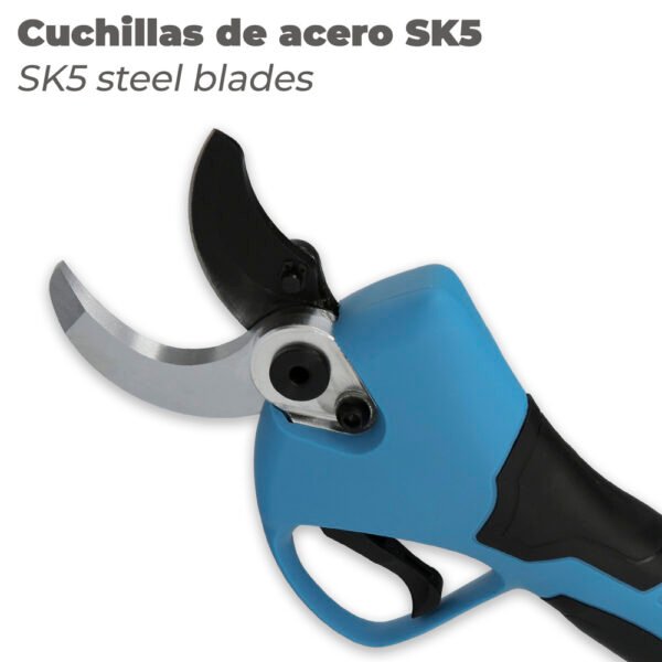 Tijeras Podar A Bateria 21 Volt. Con 2 Baterias 2 A/h Mango Engomado, Ø Corte 40 mm.Con Maletín - Imagen 5