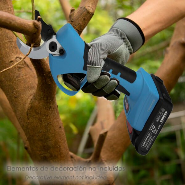Tijeras Podar A Bateria 21 Volt. Con 2 Baterias 2 A/h Mango Engomado, Ø Corte 40 mm.Con Maletín - Imagen 9