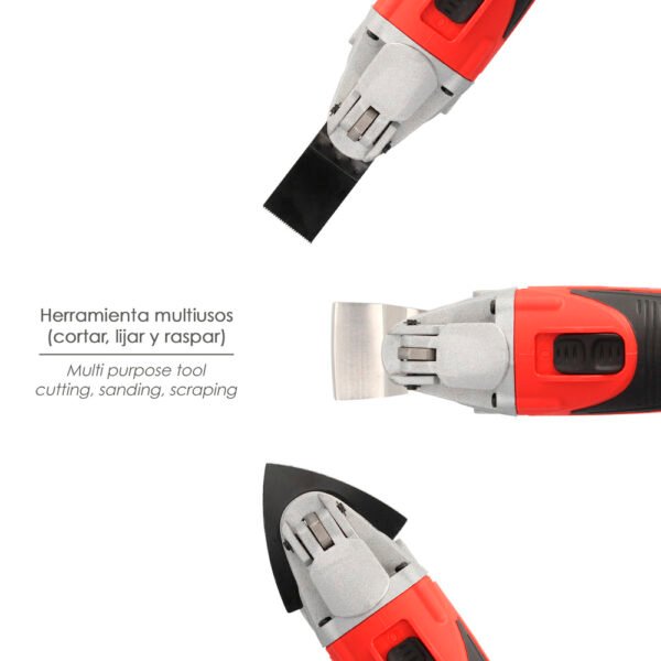 Herramienta Multifuncion Oscilante 300 Watt. Con Accesorios 23.000 R.P.M. Variador Velocidad, Cambio Rapido Hoja, Cortar, Lijar - Imagen 6