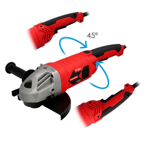 Amoladora Angular 2.400 Watt. Disco Ø 230 mm. 6.500 R.P.M. Mango 3 Posiciones Eje M14 Protector Disco Ajustable, Anti arranque - Imagen 8