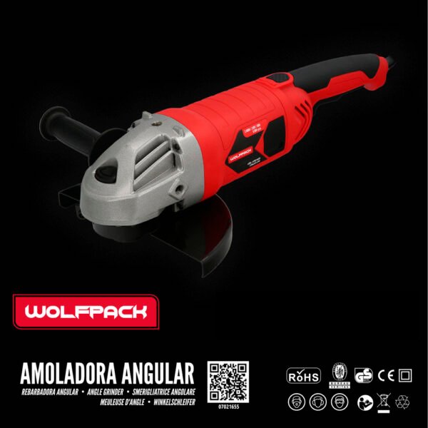 Amoladora Angular 2.400 Watt. Disco Ø 230 mm. 6.500 R.P.M. Mango 3 Posiciones Eje M14 Protector Disco Ajustable, Anti arranque - Imagen 9