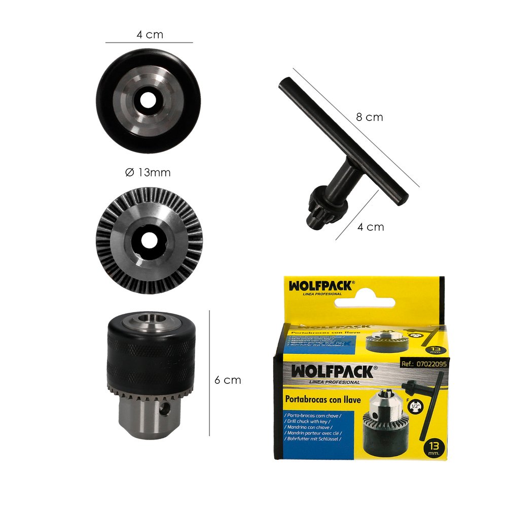 Portabrocas Con Llave 1/2" Hembra Ø 13 mm. para Taladros y Taladradoras - Imagen 4