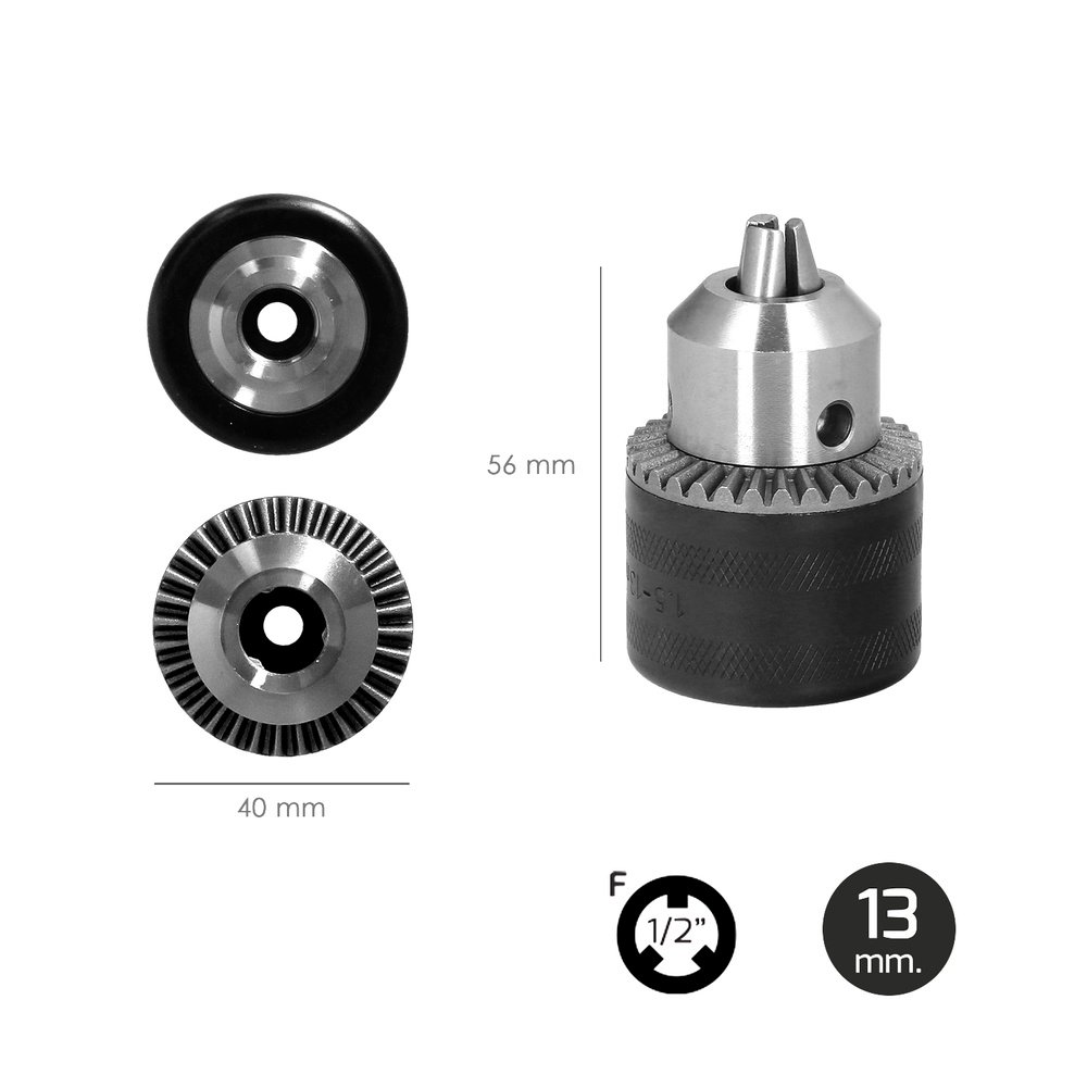 Adaptador Martillo SDS Plus A Portabrocas Ø 13 mm.mm. porta Brocas Con Llave, Adaptador Sds, Sds A Brocas - Imagen 3