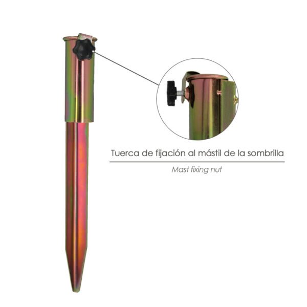 Pincho Acero Sombrilla Playa 48cm - Imagen 3