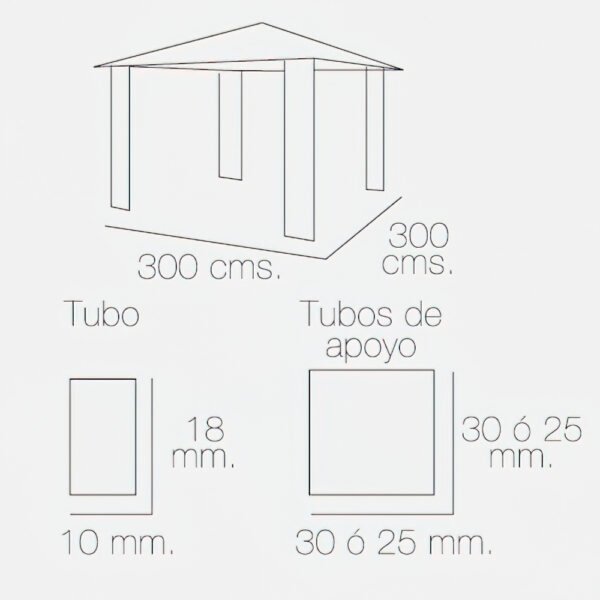 Pergola Papillon 3x3 Metros Plegable Aluminio - Imagen 2