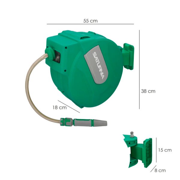 Enrollador Automatico Manguera Para Jardin. Recogedor Manguera Automatico, Porta Mangueras Jardin Manguera De 20 Metros - Imagen 2