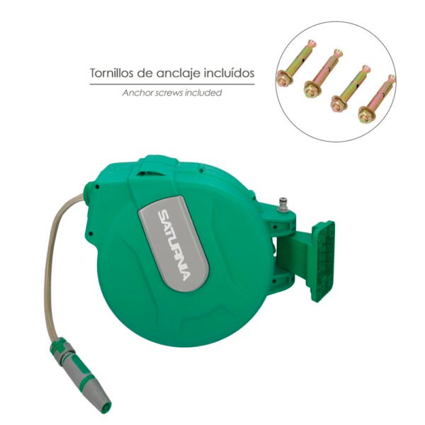 Enrollador Automatico Manguera Para Jardin. Recogedor Manguera Automatico, Porta Mangueras Jardin Manguera De 20 Metros - Imagen 4