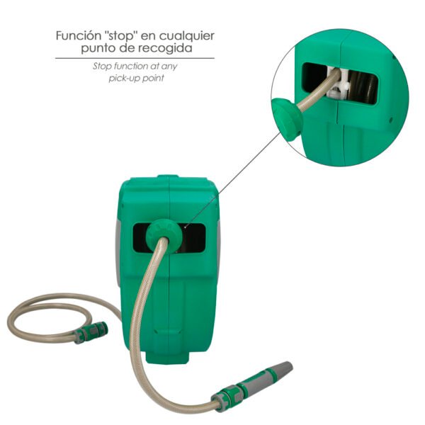Enrollador Automatico Manguera Para Jardin. Recogedor Manguera Automatico, Porta Mangueras Jardin Manguera De 20 Metros - Imagen 5