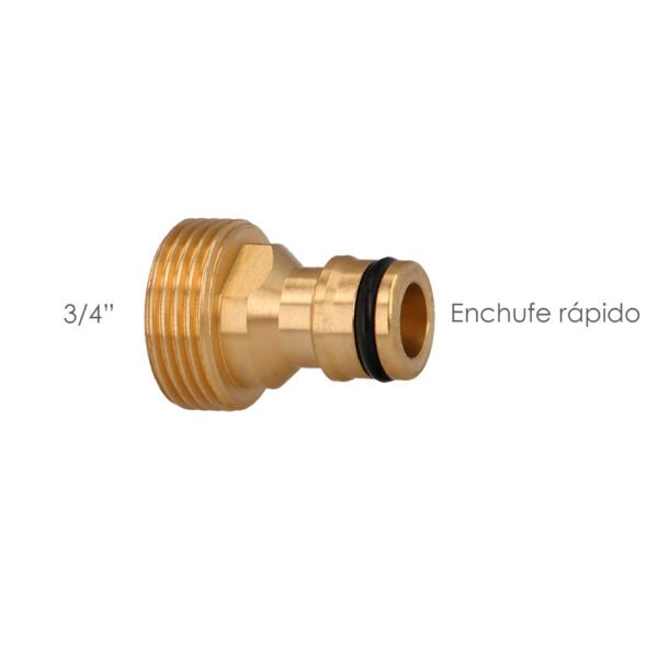 Adaptador Manguera Laton  3/4" macho - Imagen 2