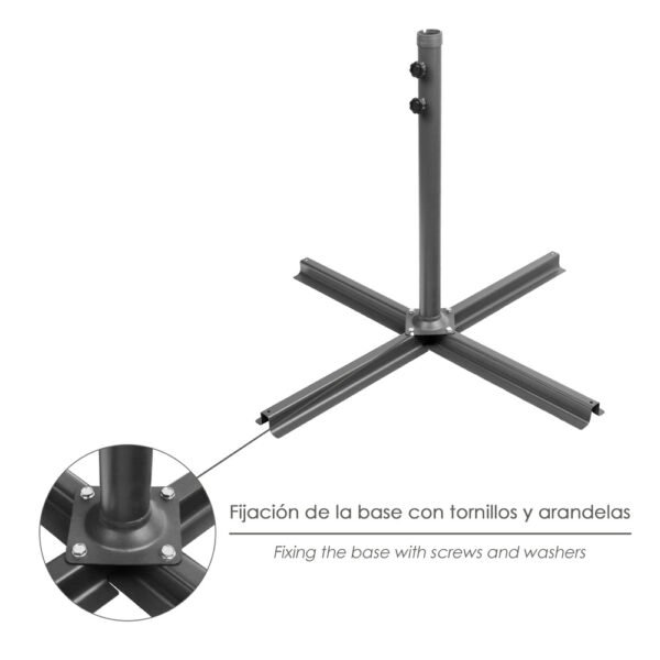 Base Cruz Para Sombrilla Pie Lateral - Imagen 4
