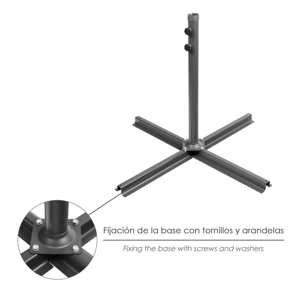 Base Cruz Para Sombrilla Pie Lateral - Imagen 4