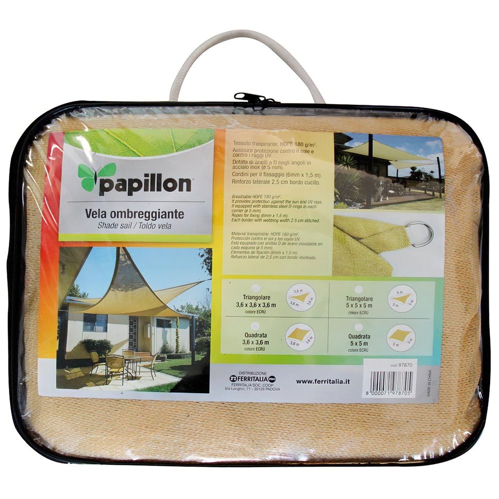 Toldo Vela Sombra Jardin Triangular 3,6x3,6x3,6 metros Beige - Imagen 2