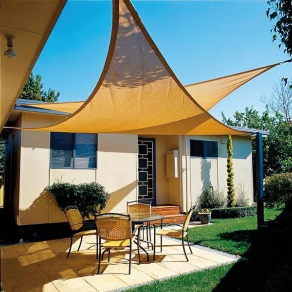 Toldo Vela Sombra Jardin Triangular 3,6x3,6x3,6 metros Beige - Imagen 3