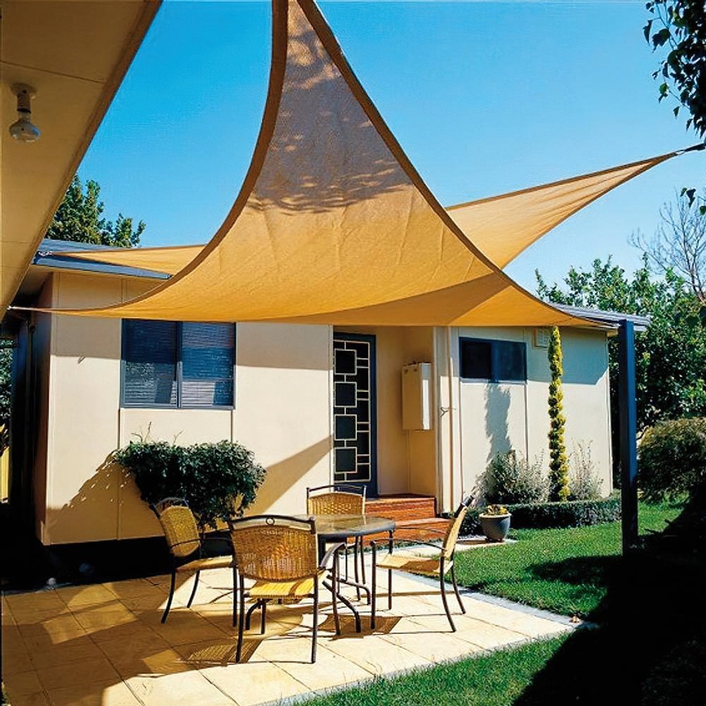 Toldo Vela Sombra Jardin Triangular 3,6x3,6x3,6 metros Beige - Imagen 3