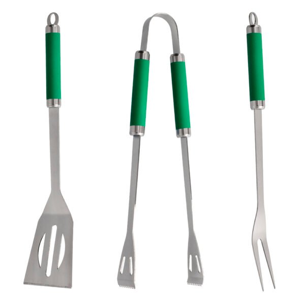 Set Complementos Para Barbacoa 3 Piezas. (Espatula, Pinzas y Tenedor) 34,5 cm. - Imagen 2
