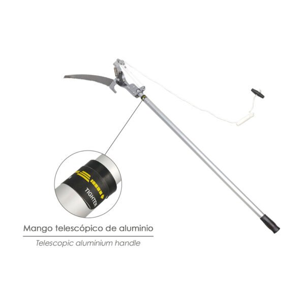 Cortarramas Con Serrucho Mango Aluminio Extensible 1,8 a 2,8 Metros - Imagen 4