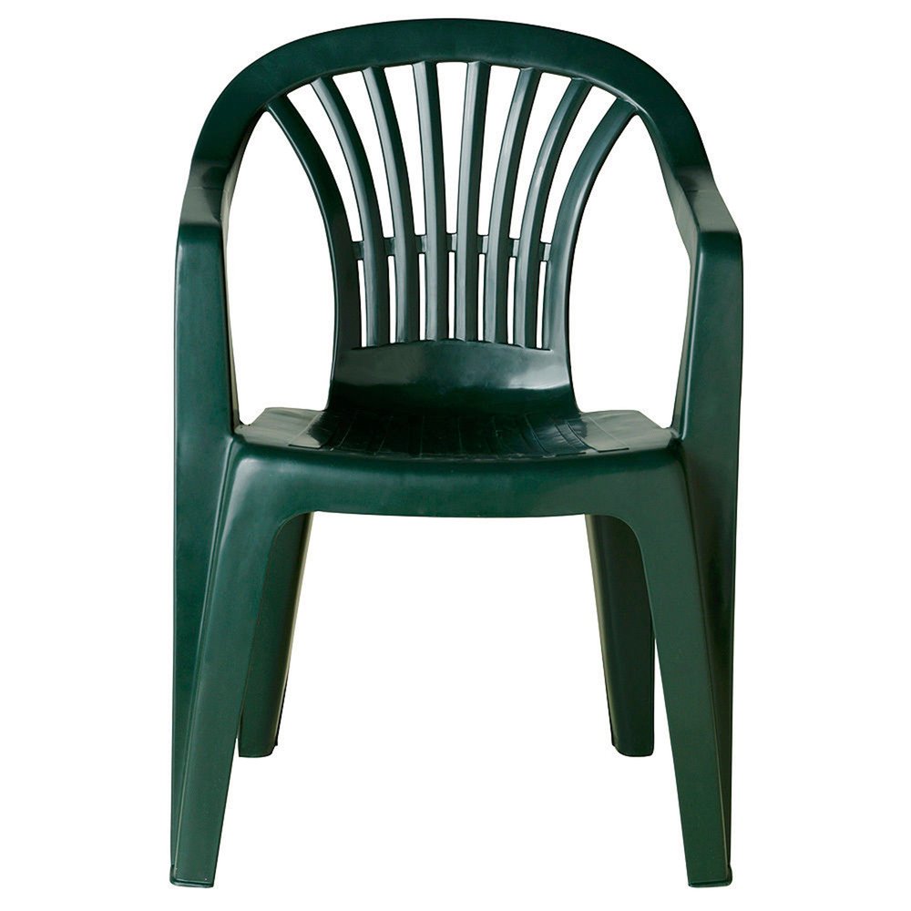 Silla Respaldo Bajo Resina Monobloc, Color Verde, Modelo  Lyra - Imagen 2