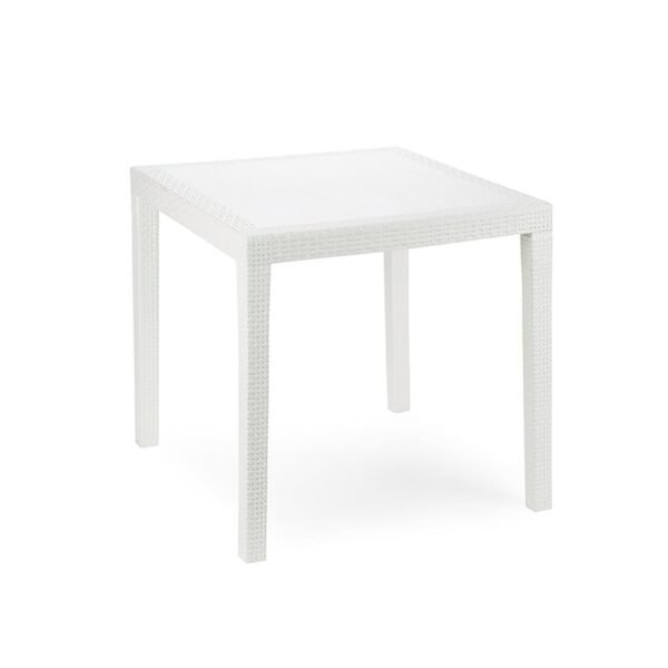 Mesa Resina Ratan Blanca King 80x80 cm.