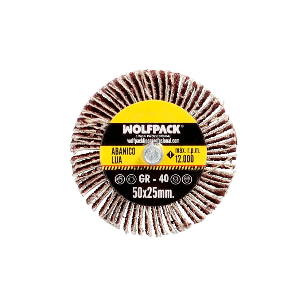 Abanico Lija Grano 40 Medida Ø 50 x 25 mm. Disco Abrasivo Laminas, Ruedas Mil Hojas, Ruedas Abrasivas,Lijado,Desbaste,Pulir - Imagen 4