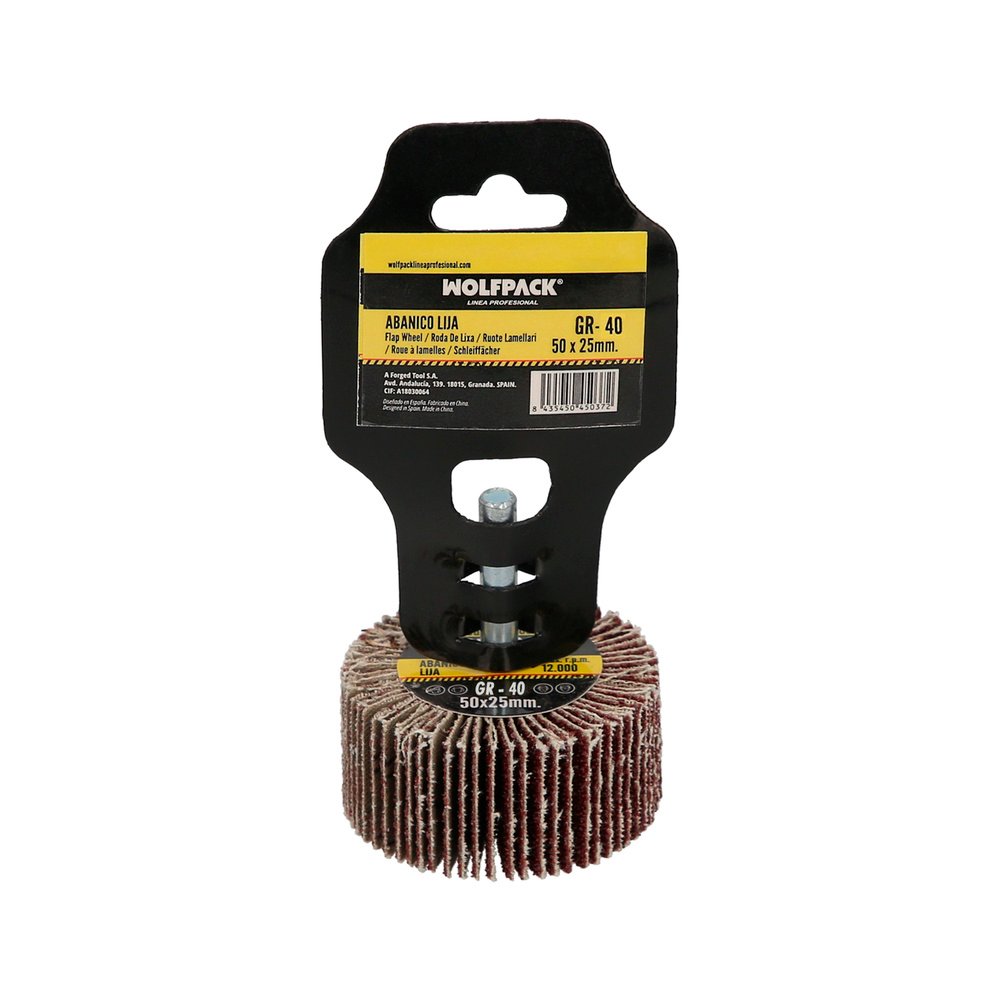 Abanico Lija Grano 40 Medida Ø 50 x 25 mm. Disco Abrasivo Laminas, Ruedas Mil Hojas, Ruedas Abrasivas,Lijado,Desbaste,Pulir - Imagen 5