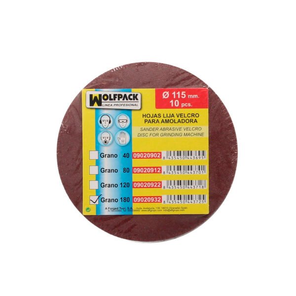 Lija Recambio Velcro Amoladora Ø 115 mm. grano 180 (10 Piezas) - Imagen 4
