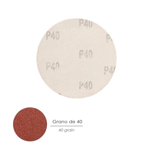 Lija Recambio Velcro Amoladora Ø 180 mm. Grano  40 (10 Piezas) - Imagen 3