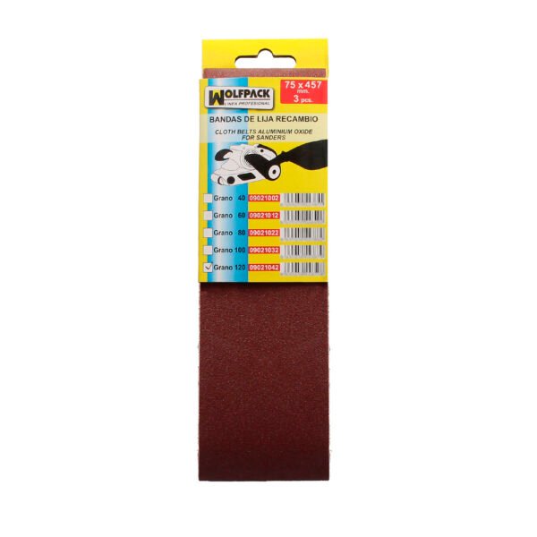 Lija Recambio Para Lijadoras De Banda  75x457 mm. Grano 120 (Pack 3 Piezas) - Imagen 4