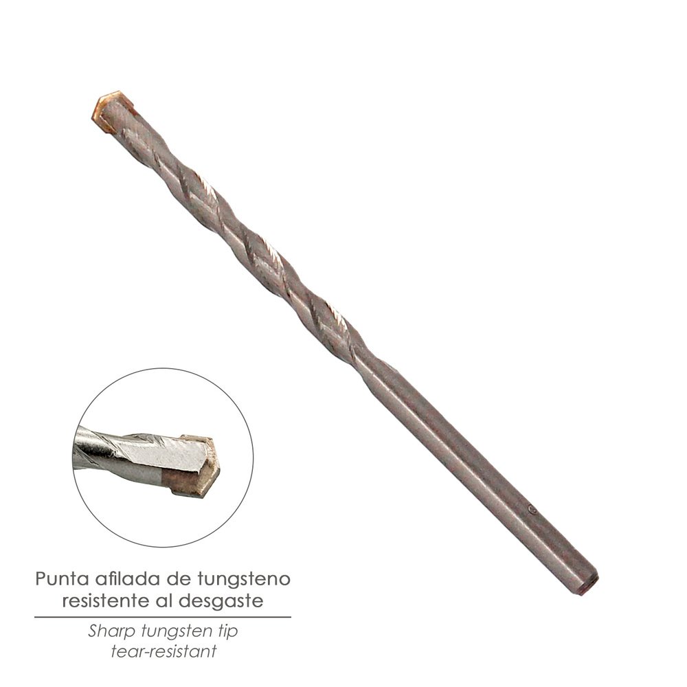 Broca Widia Piedra / Hormigón Ø 4 mm. Din 8039 Punta de Tungsteno. - Imagen 3
