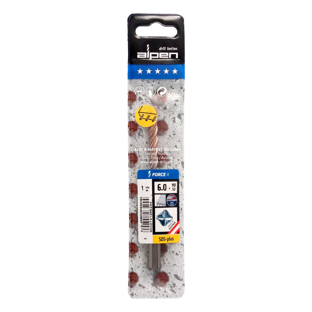 Broca Alpen SDS Plus FORCE X 10,00 x 160 mm. Hormigón Armado. - Imagen 3