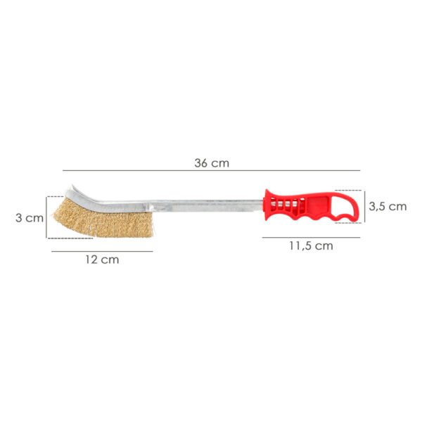 Cepillo Manual Acero Latonado Mango Rojo 34 cm. - Imagen 2
