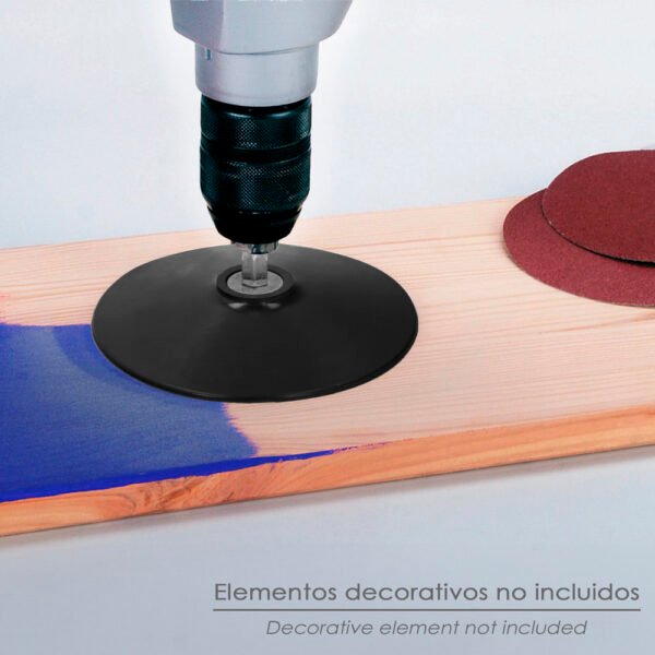 Plato Taladro Nylon Ø 125 mm. Con Espiga Ø 6 mm. Disco Plástico Para Bonete - Imagen 5