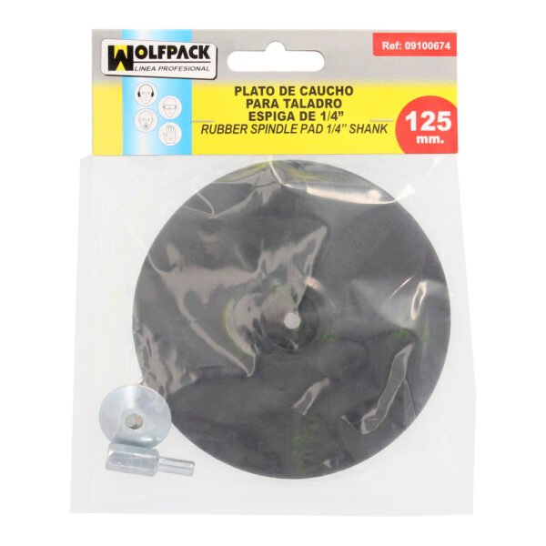 Plato Taladro Nylon Ø 125 mm. Con Espiga Ø 6 mm. Disco Plástico Para Bonete - Imagen 6