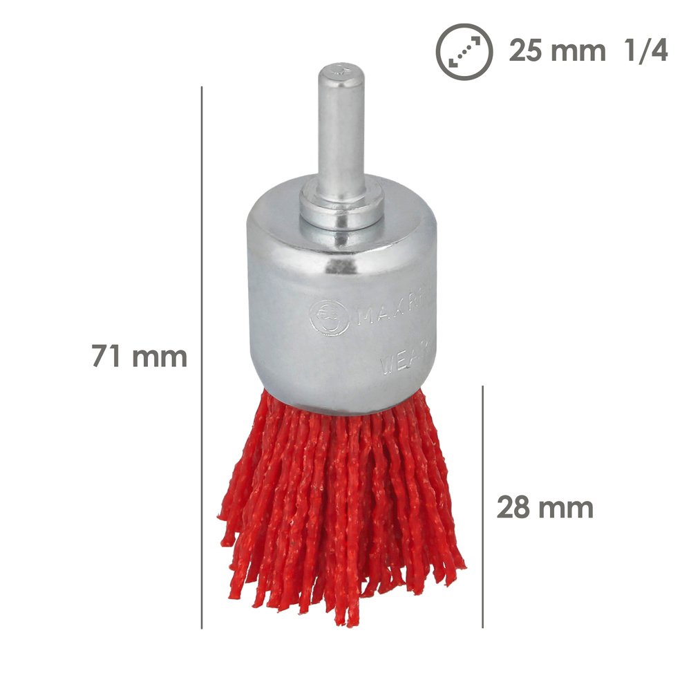 Cepillo Nylon Brocha Ø 25 mm. Cepillo De Lijado Nailon. Cepillo Para Taladro De Nailon, Cepillo De Alambre Abrasivo De Nailon - Imagen 2
