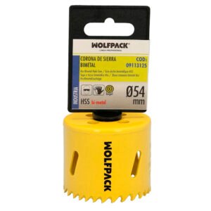 Corona Sierra Bimetal Ø 54 mm. Templado Termico, Base Reforzada. Corona Madera, Broca Agujeros Madera, Acero, Hierro, Plasticos