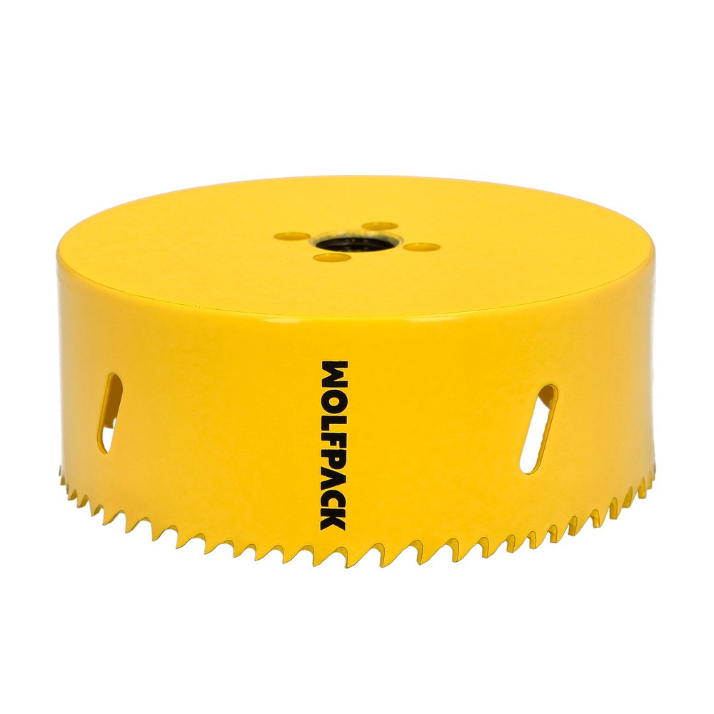 Corona Sierra Bimetal Ø 114 mm. Templado Termico, Base Reforzada. Corona Madera, Broca Agujeros Madera, Acero, Hierro, Plasticos - Imagen 3