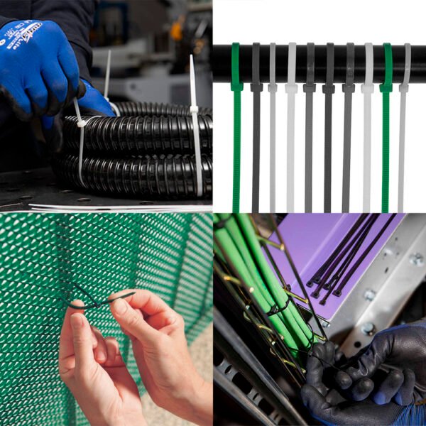 Brida Nylon 100%. Color Negro 2,5 x 160 mm. Bolsa 100 unidades. Abrazadera Plastico, Organizador Cables, Alta Resistencia - Imagen 6