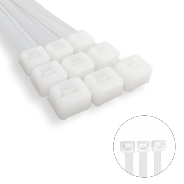 Brida Nylon 100%. Color Blanco / Natural 4,5 x 360 mm. 100 Piezas. Abrazadera Plastico, Organizador Cables, Alta Resistencia - Imagen 3