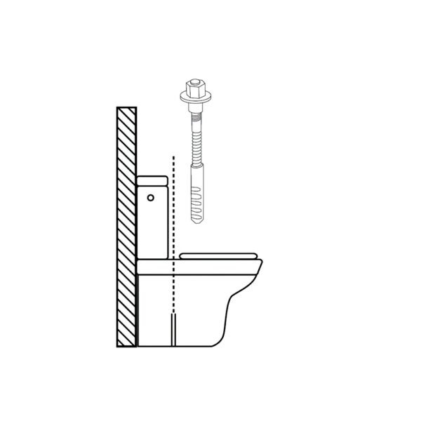 Kit Sanitario Fijacion Wc  6x80 mm. Inoxidable (2 Piezas) - Imagen 2