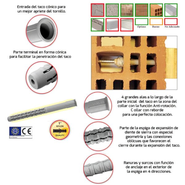 Taco Wolfpack Con Tirafondo Torx MU-XL 10 x 140 mm. (Caja de 50 piezas) - Imagen 2