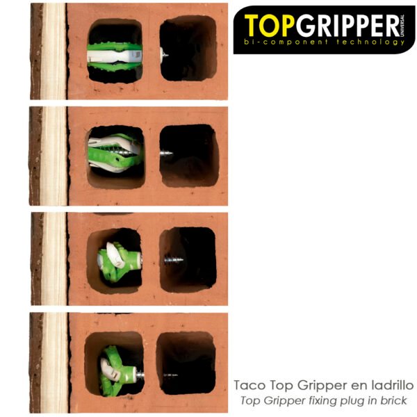 Cubo Tacos Topgripper Bimaterial Con Tornillos Ø 8 mm. 100 Piezas Taco Anclaje Universal, Taco Hormigon, Taco Pladur - Imagen 7